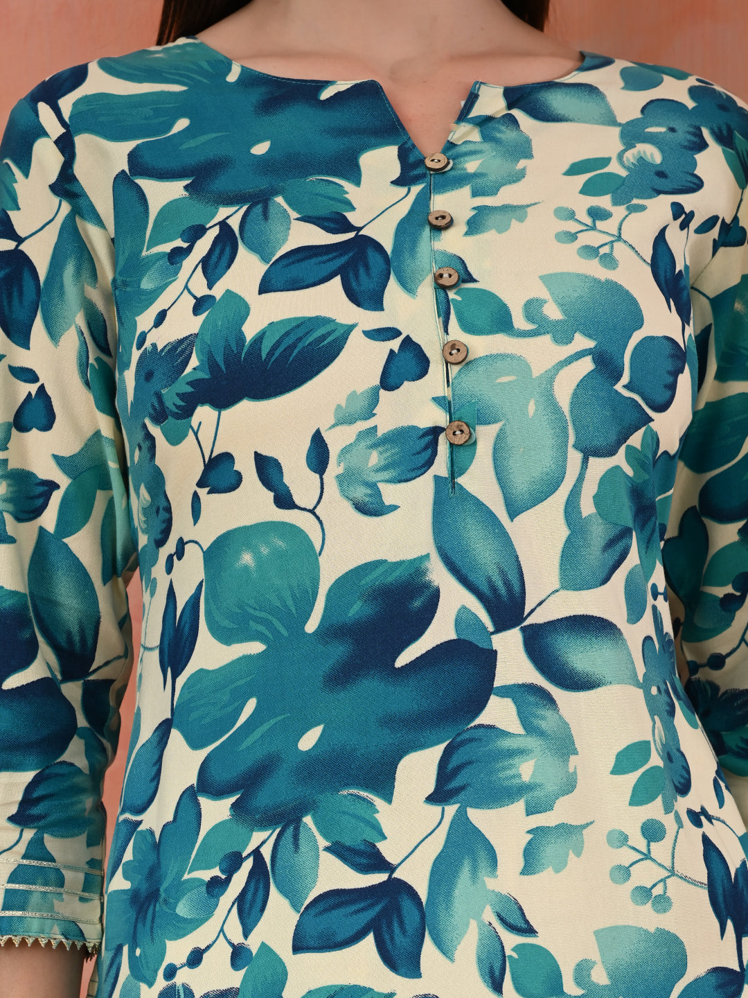 Floral Printed A-Line Kurta With Trousers