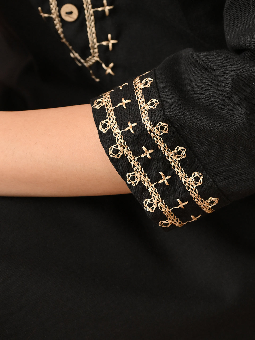 Elegant Black Viscose Rayon Kurta Set for Women | Embroidered Ethnic Wear