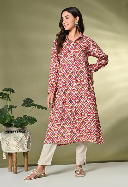 Printed A-Line Kurta