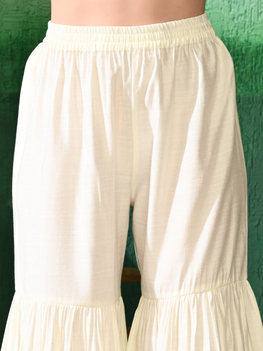 A-Line Kurti With Sharara & Printed Dupatta