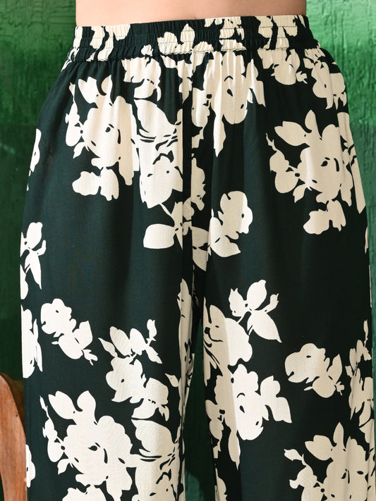 Printed A-Line Kurti With Trouser
