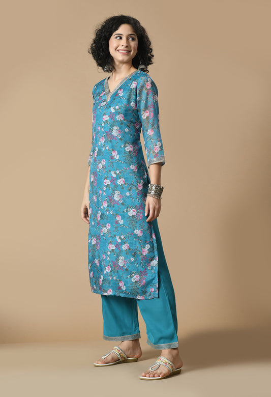 Floral Printed A-Line Kurta