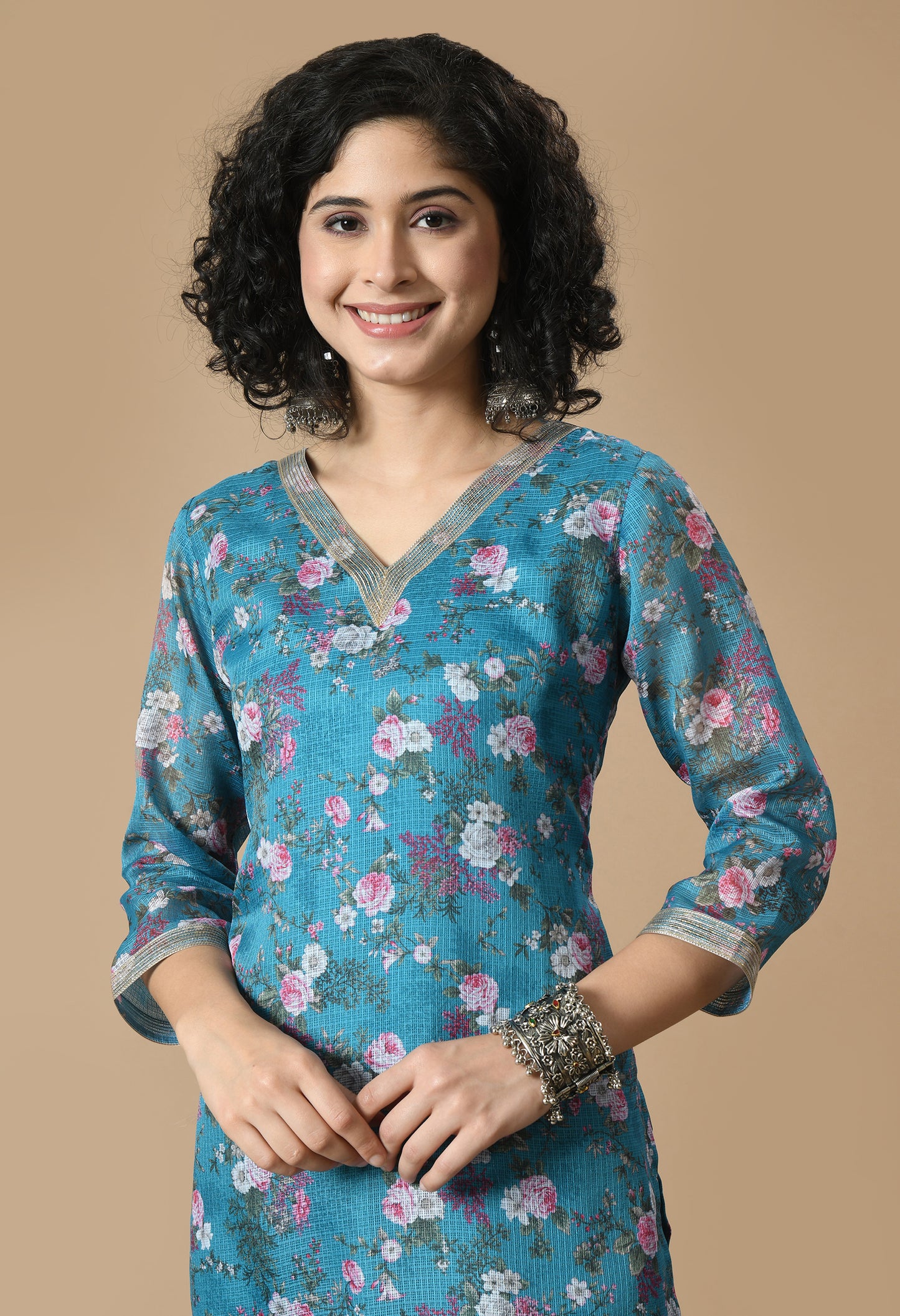 Floral Printed A-Line Kurta
