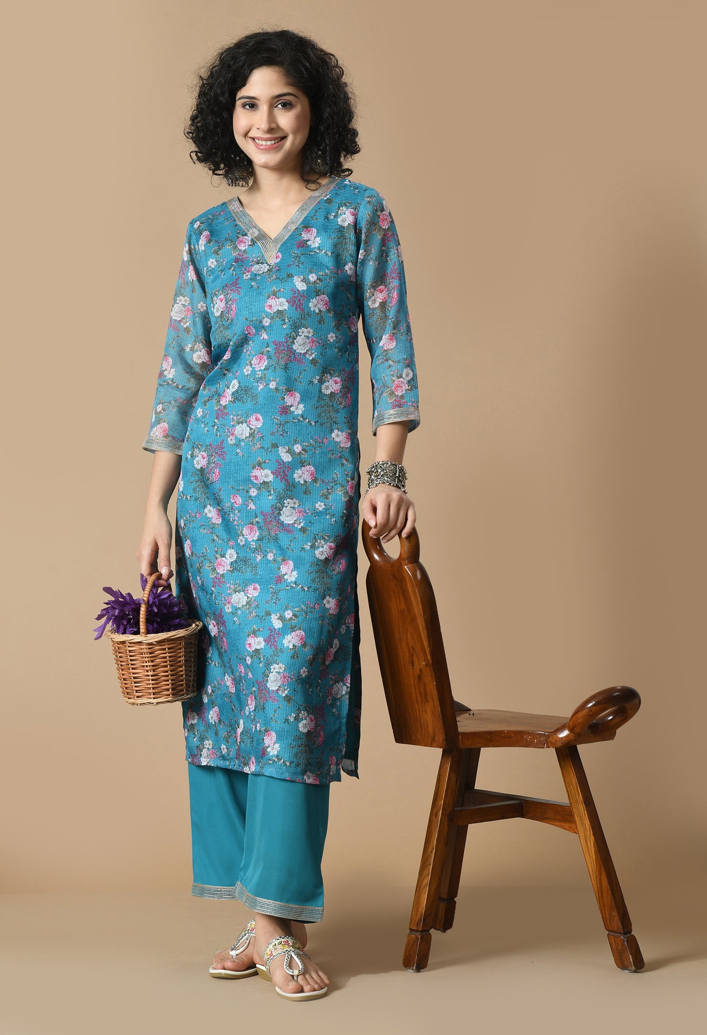 Floral Printed A-Line Kurta