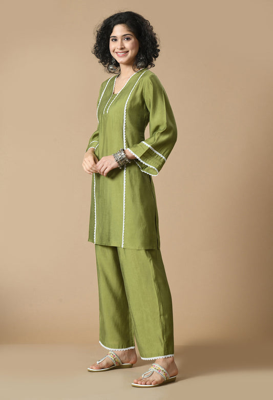 V-Neck Kurta with Palazzos