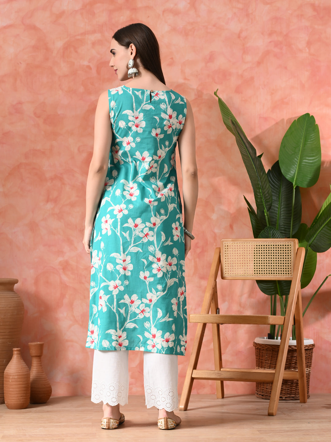 Floral Printed A-Line Kurta With Trouser