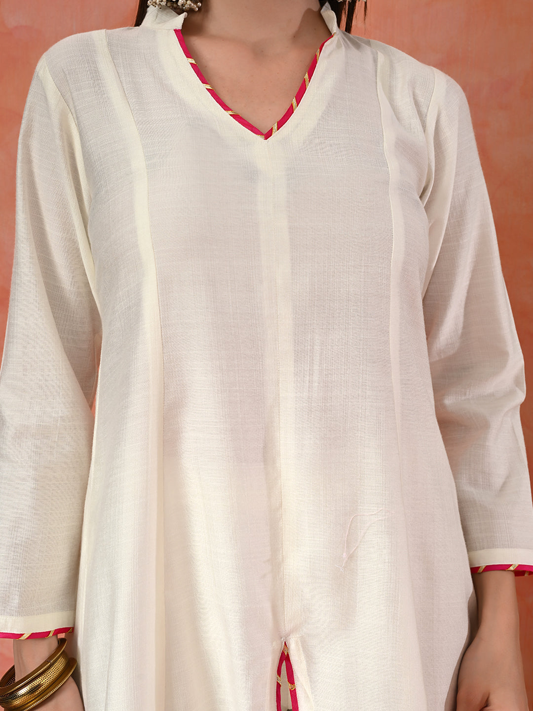 A-Line Kurta With Trousers & Dupatta