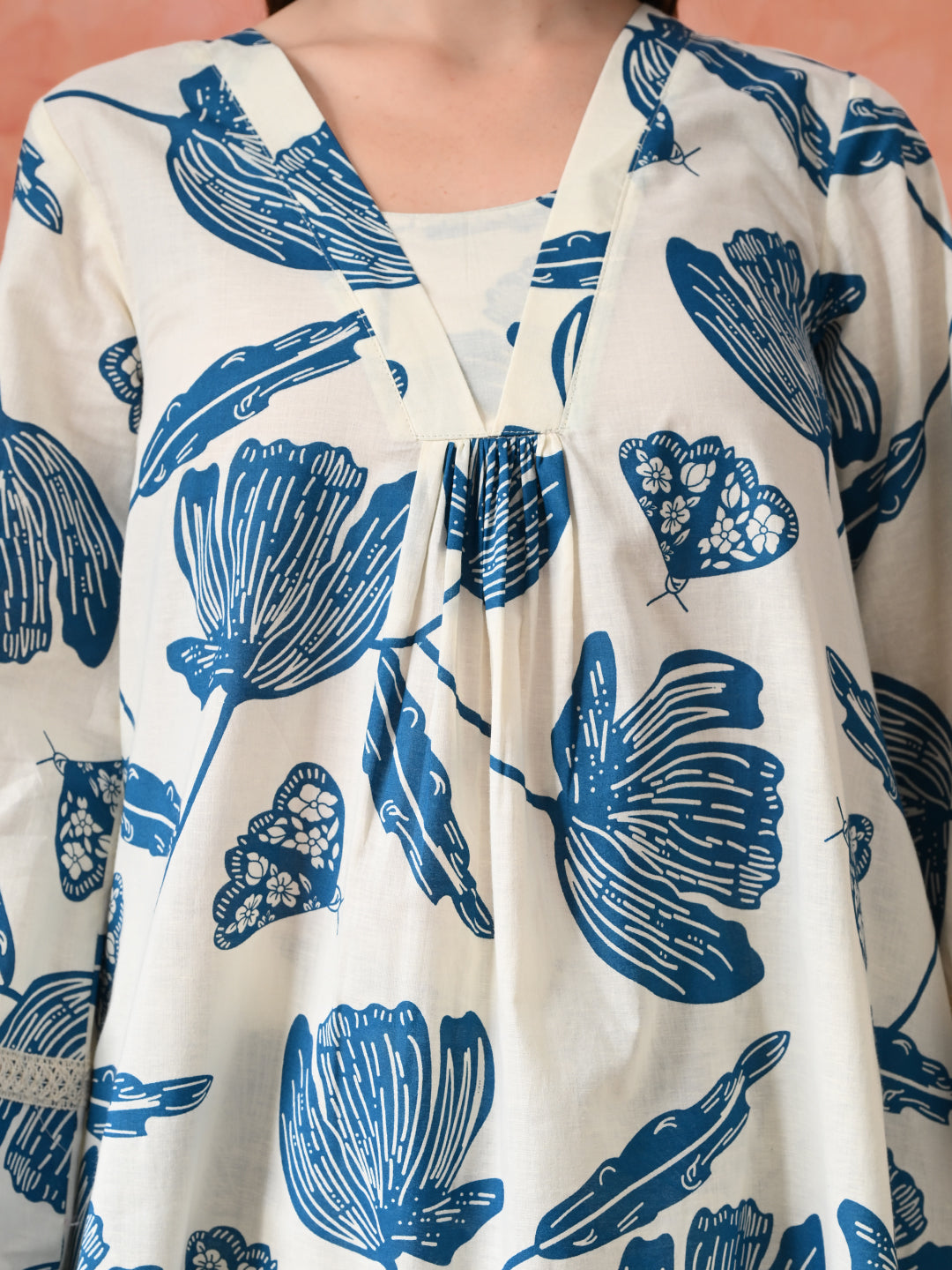 Printed Pure Cotton A-Line Kurta With Palazzos