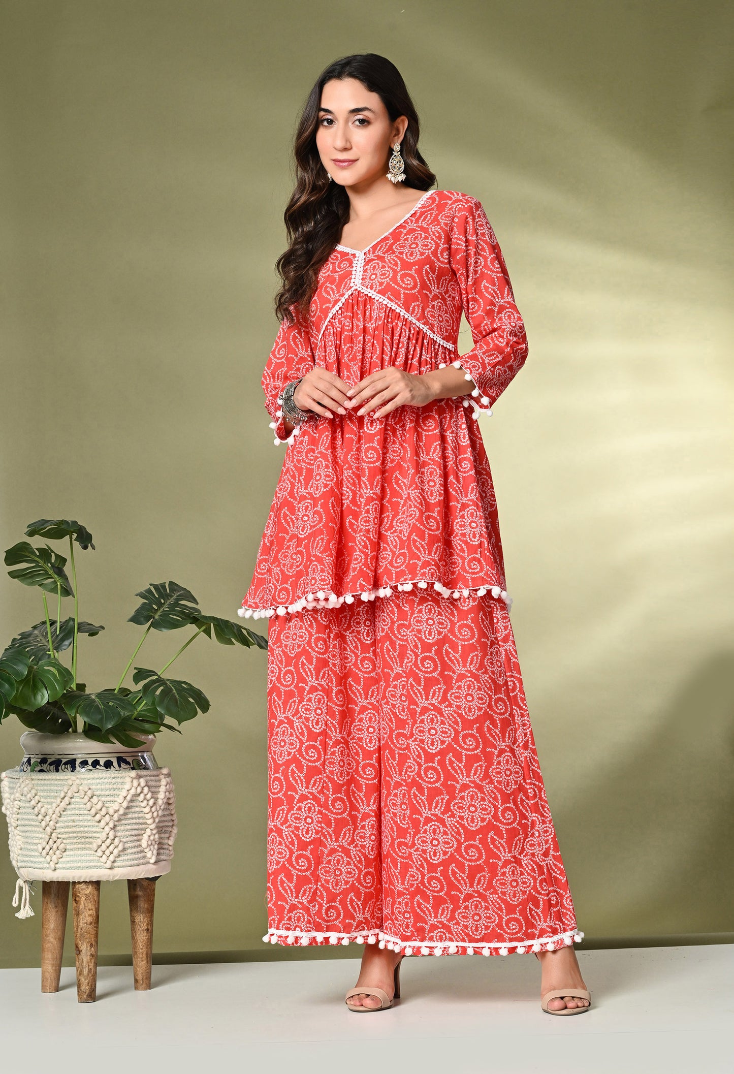Printed Pure Cotton Kurti With Palazzo