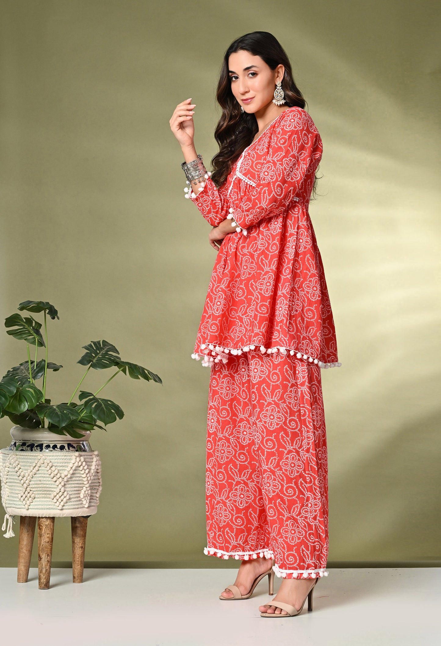 Printed Pure Cotton Kurti With Palazzo