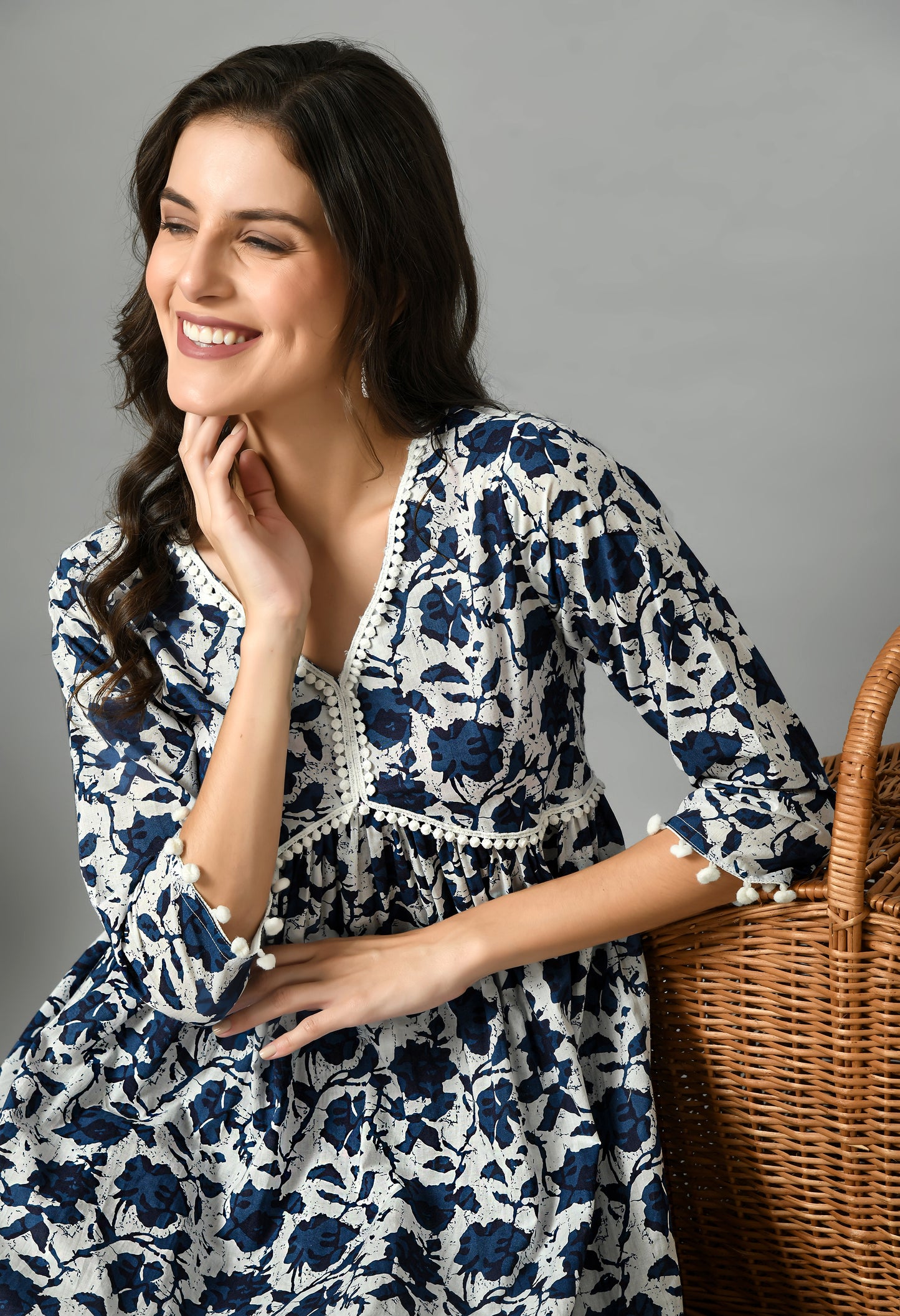 Floral Printed Pure Cotton Kurta with Palazzos