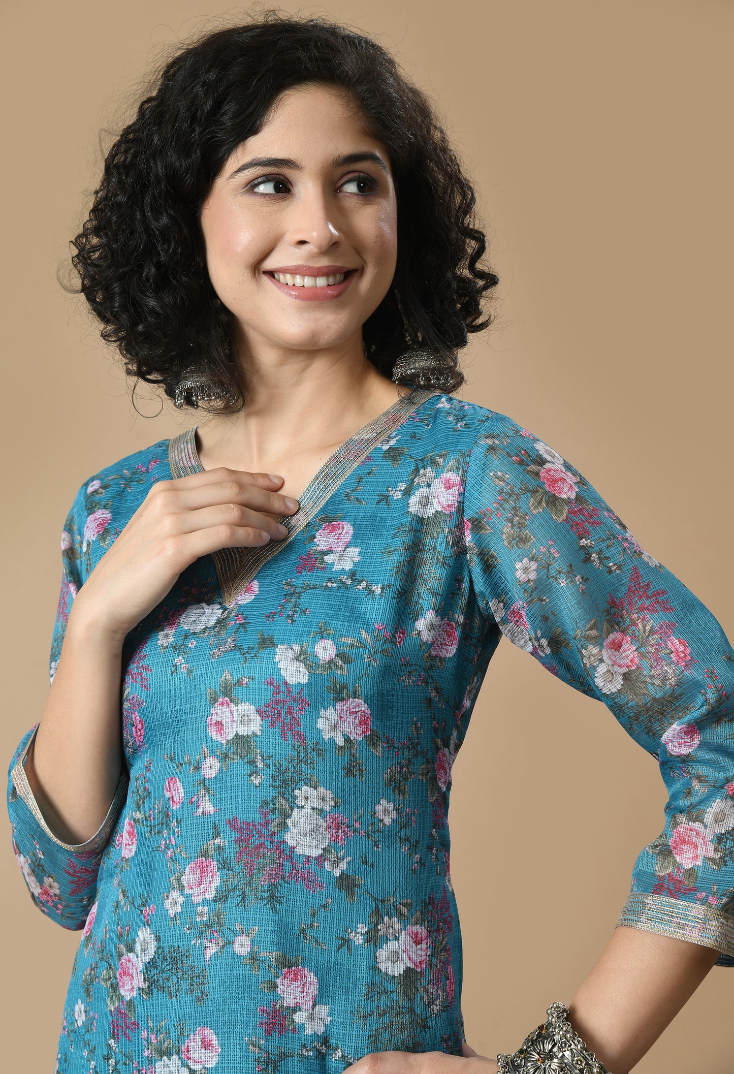 Floral Printed A-Line Kurta