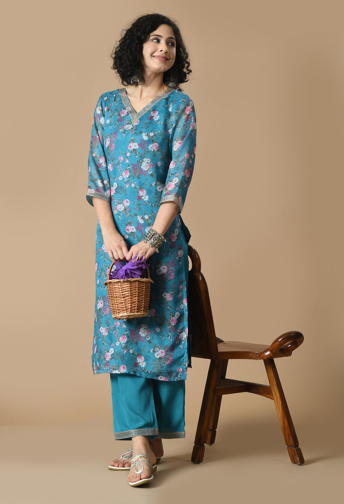 Floral Printed A-Line Kurta