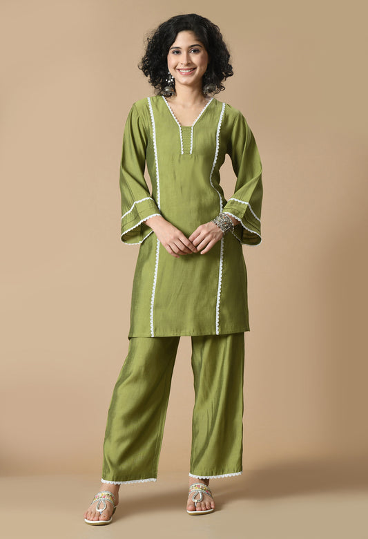 V-Neck Kurta with Palazzos