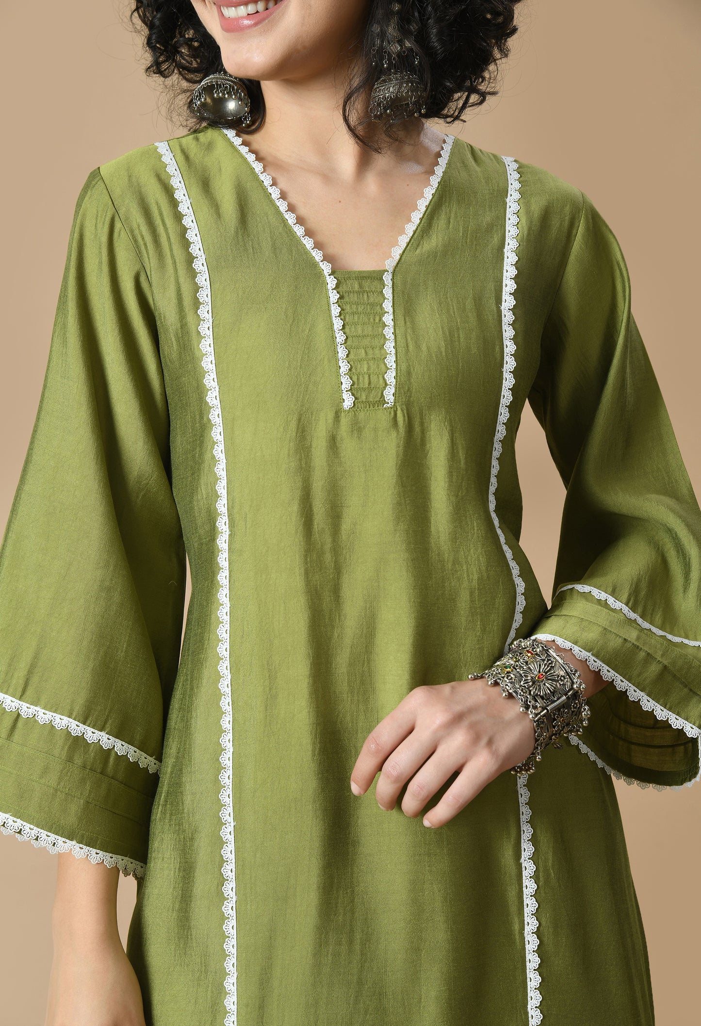 V-Neck Kurta with Palazzos