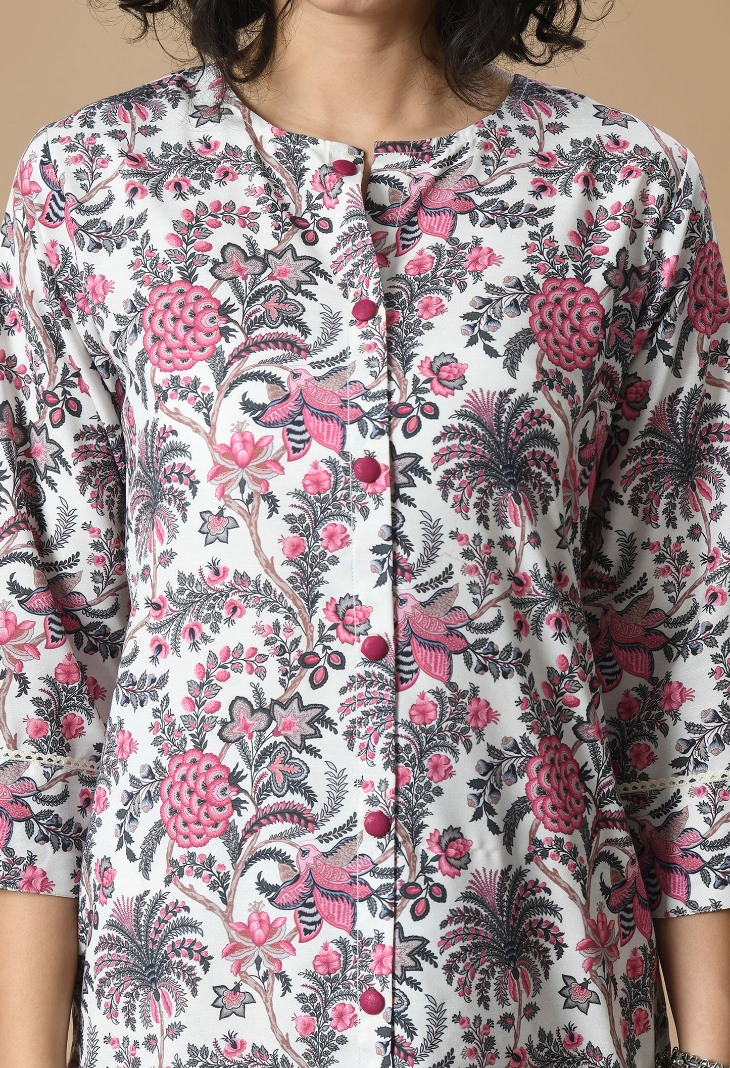 Floral Printed Straight Kurta With Palazzo