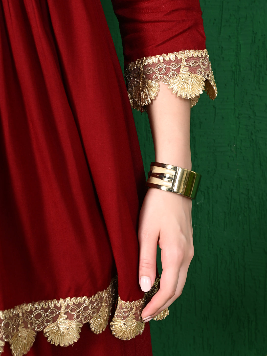 Regal Charm: Women's Maroon Viscose Rayon Angrakha Style Kurta Sharara Set with Art Silk Dupatta